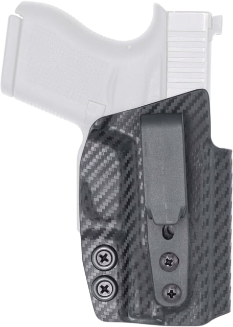 Rounded Tuckable IWB KYDEX Holster Optics Ready for Glock 43 Right Carbon Fiber Black - Rounded