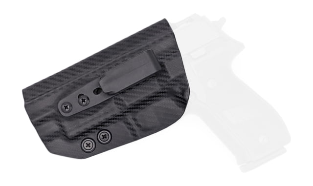 Rounded Tuckable IWB KYDEX Holster Sig Sauer P220 w/Rail Left Hand Carbon Fiber Black CEB000566 - Rounded