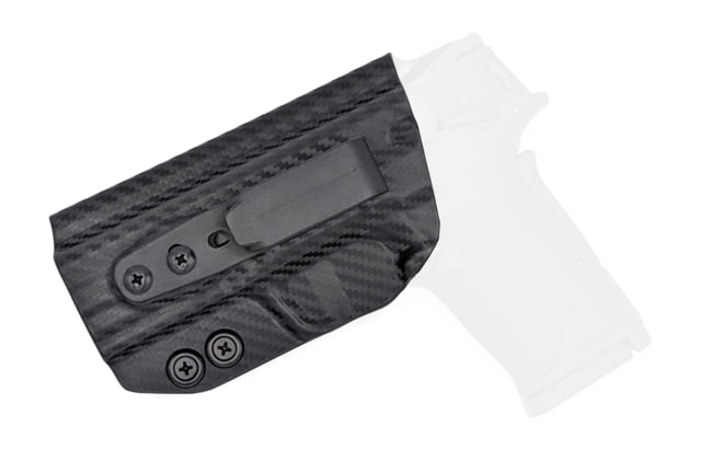 Rounded Tuckable IWB KYDEX Holster Smith & Wesson M&P SHIELD 9mm EZ Left Hand Carbon Fiber - Rounded