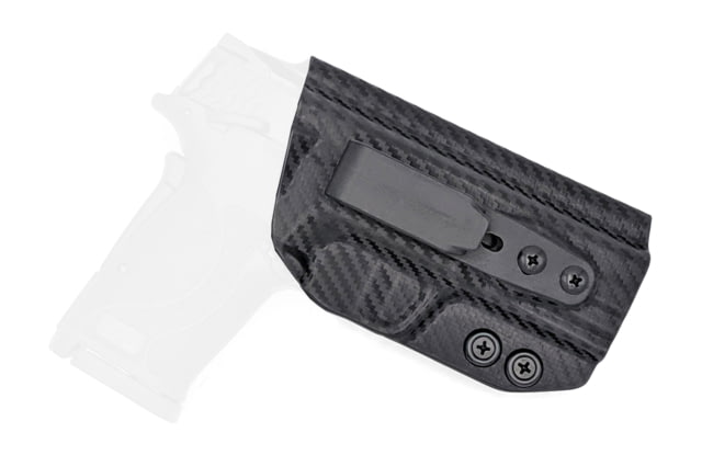 Rounded Tuckable IWB KYDEX Holster Smith & Wesson M&P SHIELD 9mm EZ Right Hand Carbon Fiber - Rounded