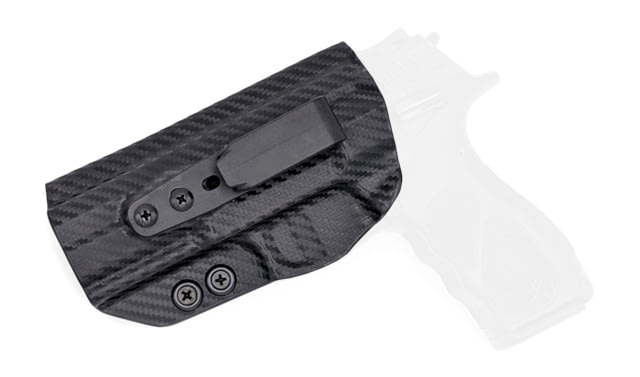 Rounded Tuckable IWB KYDEX Holster Taurus TH9/TH40 Full Size Left Hand Carbon Fiber Black CEB000451 - Rounded