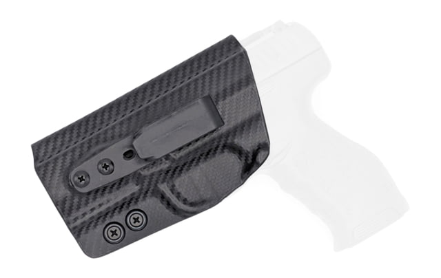 Rounded Tuckable IWB KYDEX Holster Walther Creed Left Hand Carbon Fiber Black - Rounded