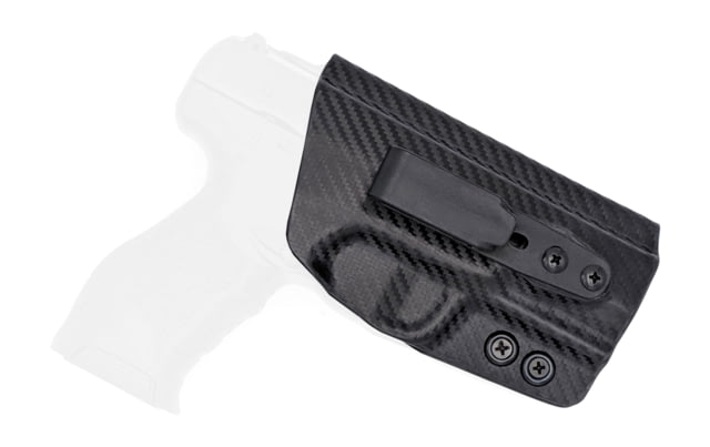 Rounded Tuckable IWB KYDEX Holster Walther Creed Right Hand Carbon Fiber Black - Rounded