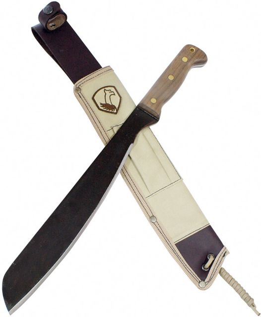 Condor Tool and Knife Australian Army Machete Fixed Blade Knife 12.75in 1075HC Steel Brown Walnut Handle