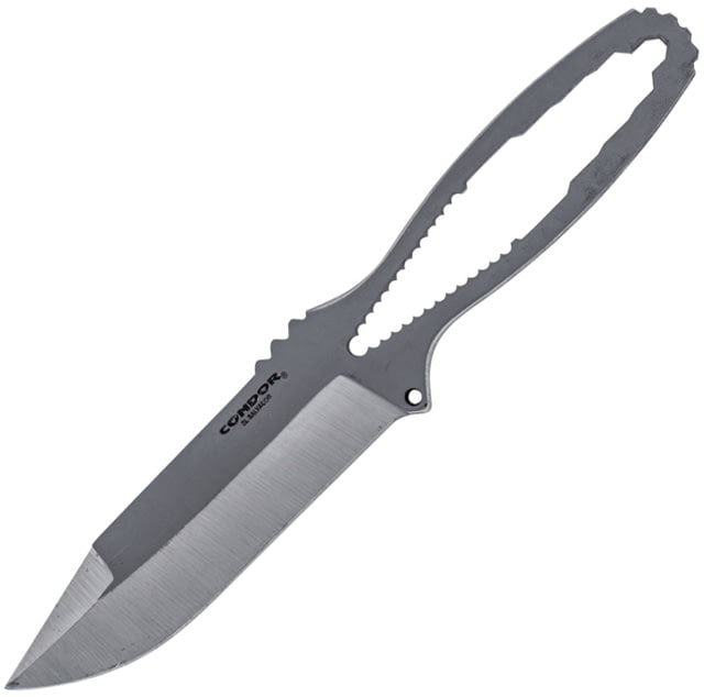 Condor Bikers Knife 4.75" blasted satin finish 1075HC steel blade Skeletonized steel handle - Condor Tool And Knife