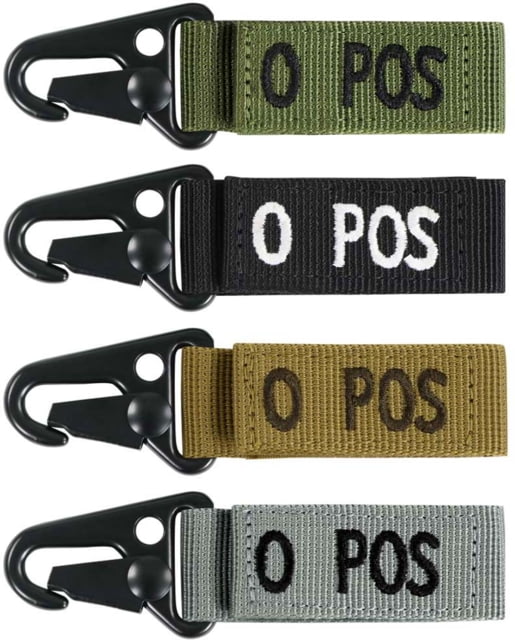 Condor Outdoor Blood Type Key Chain 4 Pcs/Pack Opos Black 2 - Condor Outdoor