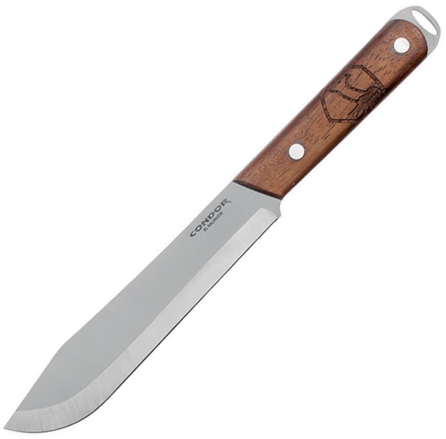 Condor Butcher Knife 7.5" blasted satin finish 1075HC steel blade Walnut handle