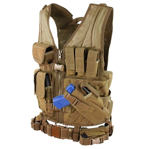 Condor Outdoor Cross Draw Vest Coyote Brown - Condor Outdoor