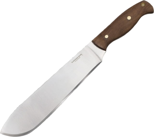 Condor Tool and Knife Ironpath Bolo Knife 15in Overall 10in Satin 1075Hc Steel Blade Walnut Handle Brown Leather Sheath