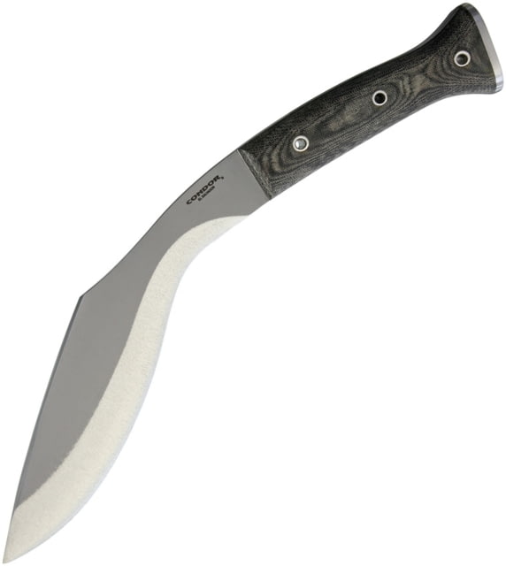 Condor Tool and Knife K-Tact Kukri Knife Army Green Knife 15in Overall 9.5in Satin 1075Hc Steel Blade Green Canvas Micarta Handle SS Pommel OD Green