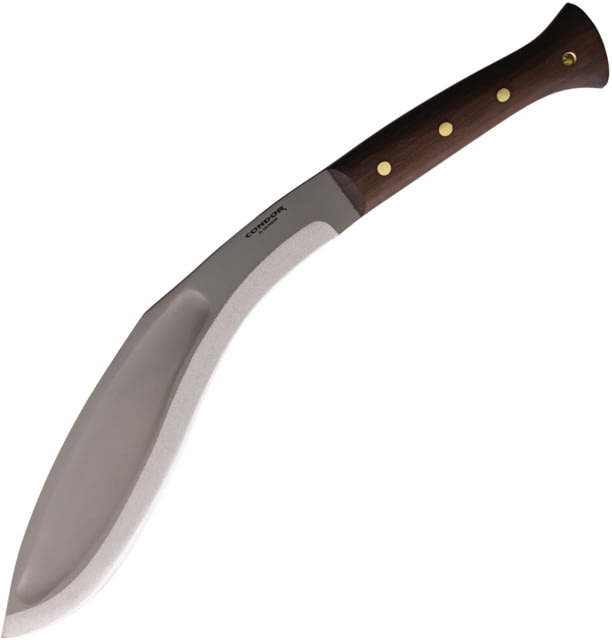Condor King Kukri Machete Knife 12.63" blasted satin finish 1075HC steel blade Walnut handle - Condor Tool And Knife