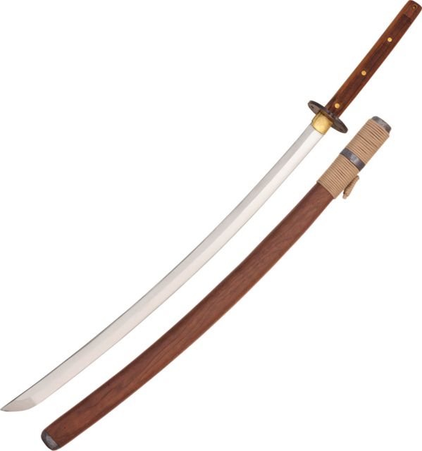 Condor Tool and Knife Kondoru Katana Fixed Blade Knife 28.75in 1075 Carbon Steel Standard Edge Brown Walnut Handle - Condor Tool And Knife