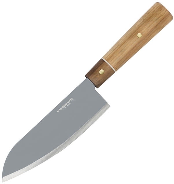 Condor Tool and Knife Kondoru Santoku Knife Kitchen Knives 11.5in Overall 6.25in Blasted Satin 1095Hc Steel Blade Hickory And Walnut - Condor Tool And Knife