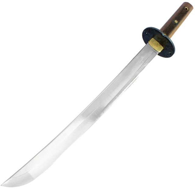 Condor Tool and Knife Kondoru Wakazashi Fixed Blade Knife 16.875in 1075 Carbon Steel Standard Edge Brown Walnut Handle