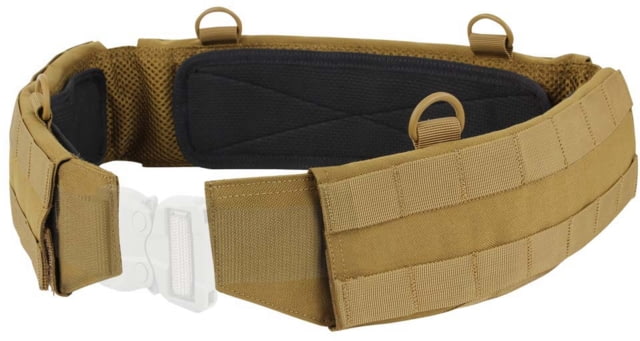Condor Outdoor Slim Battle Belt w/ Removable Anti-Slip Rubberized Pads Coyote Brown Small
