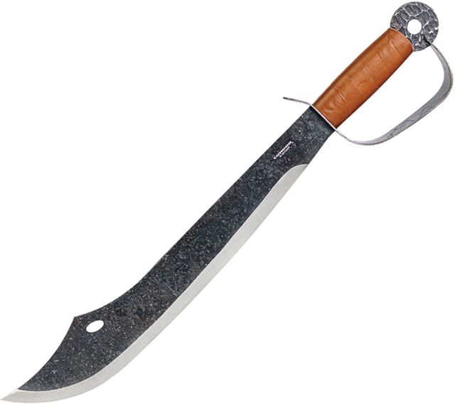 Condor Tool and Knife Buccaneer Sword 21.63in Overall 15.5in Natural 1075HC Steel Blade Brown Leather Wrapped Handle - Condor Tool And Knife