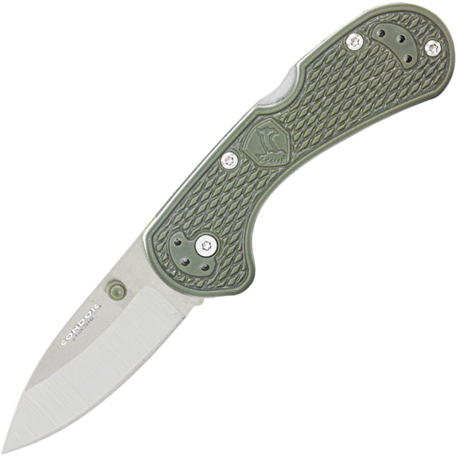 Condor Tool and Knife Cadejo Folding Knife 2.66in 14C28N Stainless Steel Drop Point Blade Army Green Zytel Handle - Condor Tool And Knife