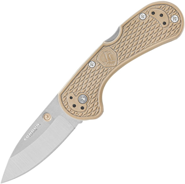 Condor Tool and Knife Cadejo Folding Knife 2.66in 14C28N Stainless Steel Drop Point Blade Desert Zytel Handle - Condor Tool And Knife