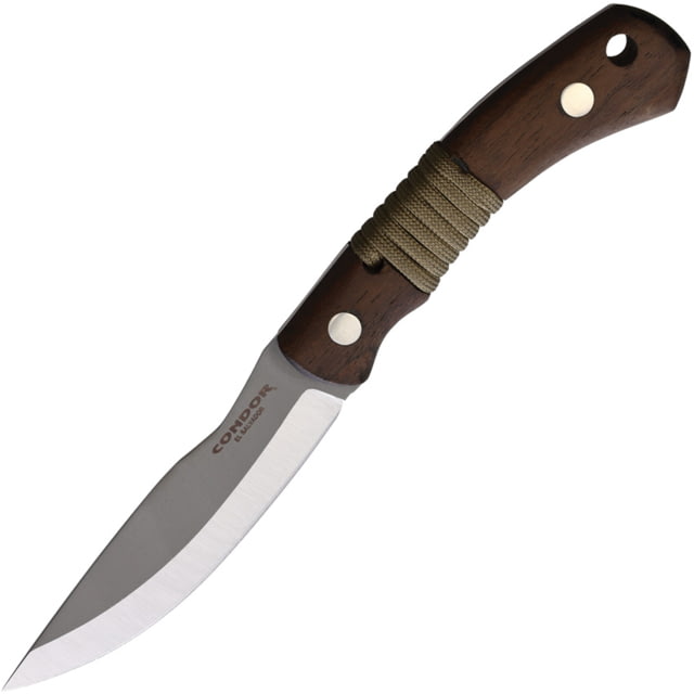 Condor Tool and Knife Mountaineer Trail Hunter Fixed Blade Knife 8.88in Overall 4.25in Blasted Satin 440C Stainless Blade Walnut Handle - Condor Tool And Knife