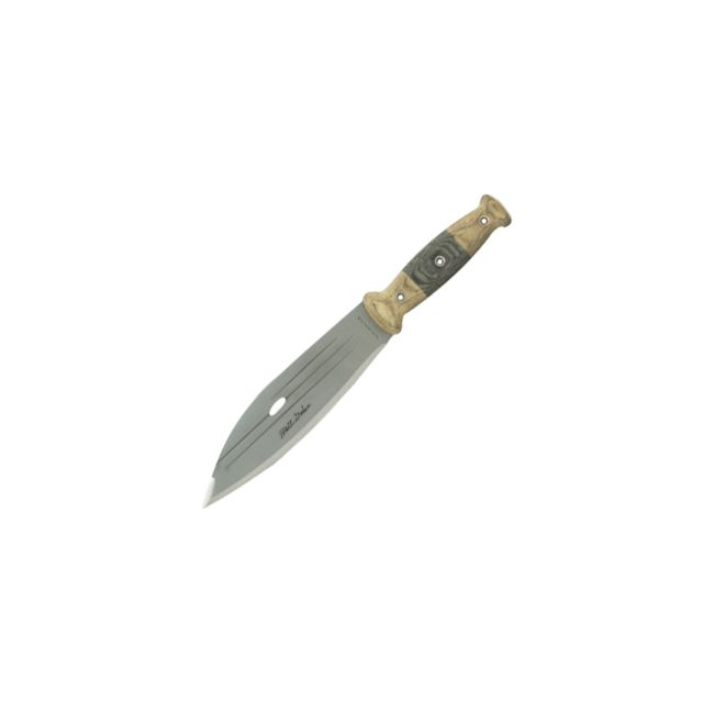 Condor Tool and Knife Primitive Bush Knive - 1075 High Carbon Steel Blasted Satin Micarta Handle - Condor Tool And Knife