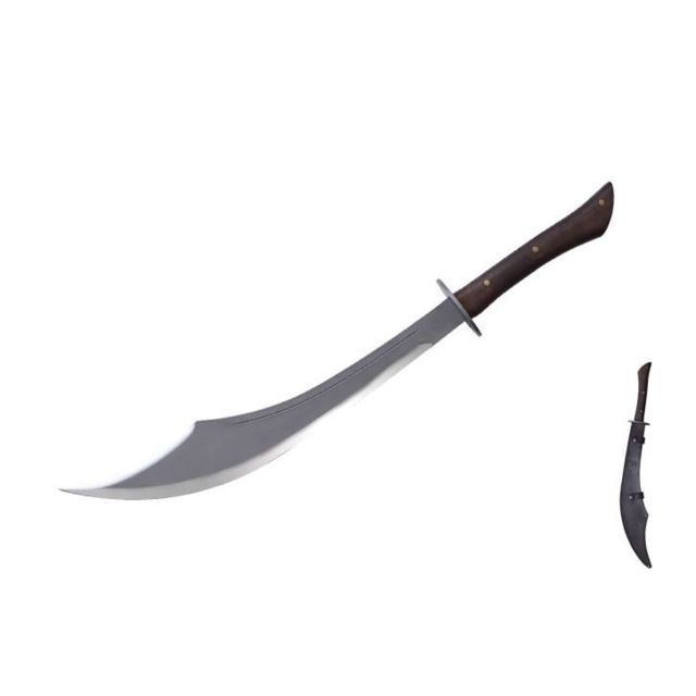 Condor Tool and Knife Simbad Scimitar Sword 1075 High Carbon Steel Blasted Satin 22in Blade Hardwood Handle - Condor Tool And Knife