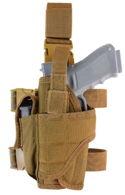 Condor Outdoor Tornado Tactical Leg Holster Left Hand Matte Coyote Brown - Condor Outdoor