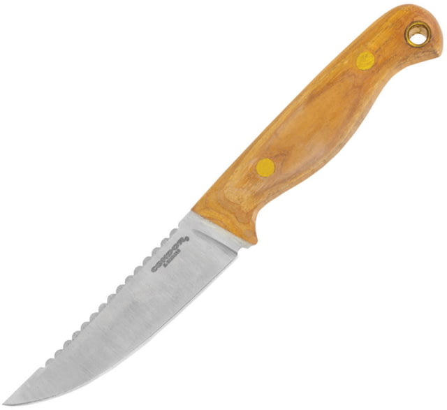 Condor Trelken Knife 3.5" satin finish 420HC stainless sawback blade Hickory handle - Condor Tool And Knife