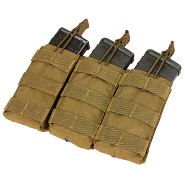 Condor Outdoor Triple M4/M16 Open-Top Mag Pouch Coyote Brown - Condor Outdoor