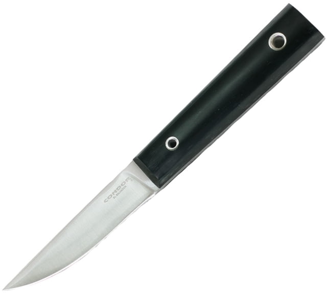 Condor Tool and Knife Urban EDC Puukko Knife 7.25in Overall 3.25in Satin 1095Hc Steel Blade Black Micarta Handle Black Leather Sheath - Condor Tool And Knife