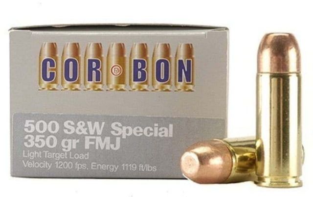  Bon .500 S&W Magnum 350 Grain Full Metal Jacket Brass Cased Pistol 12 Rounds Ammo