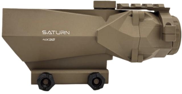 Cosmic Tactical Saturn 4x32mm Tactical 32mm Tube Rifle Scope Red Chevron Reticle Tan - Cosmic Tactical