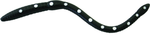 Creme Lures Scoundrel Soft Plasti Worm 3 6in Black White dots