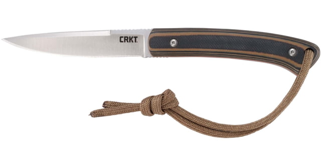 CRKT Biwa Fixed Blade Knife 3.02in 8Cr13MoV Drop Point Brown/Black G10 Handle