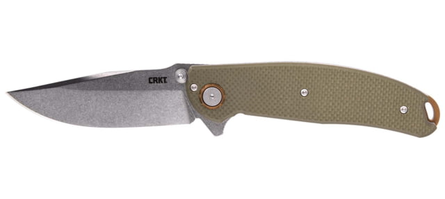 CRKT Butte Deadbolt Lock Assisted Opening Folding Knife 3.36in D2 Steel Drop Point G10 Handle OD Green