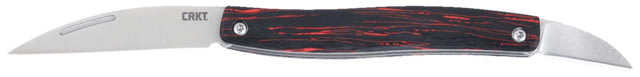 CRKT Forebear Folding Knife 2.29in 12C27 Drop Point Blade Black/Red G10 Handle