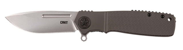 CRKT Homefront Linerlock Assisted Opening Folding Knife 3.56in 12C27 Blade Drop Point OD Green Aluminum Handle