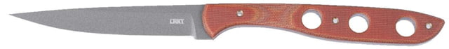 CRKT Kasilof Fixed Blade Knife 3.87in 1095 Carbone Steel Drop Point Brown Micarta Handle