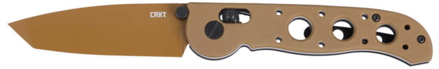 CRKT Folding Knife 3.11in D2 Tool Steel Blade Drop Point Blade Tan G10 Handle
