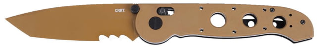 CRKT Folding Knife 3.97in D2 Tool Steel Blade Drop Point Blade Tan G10 Handle