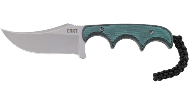 CRKT Minimalist Persian Fixed Blade Knife 2.76in 8Cr13MoV Stainless Steel Blade Persian Blade Green G10 Handle