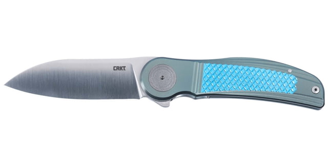 CRKT Monument Folding Knife 3.07in M390 Drop Point Blade Blue G10 Handle