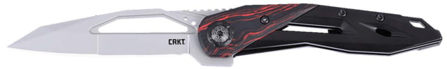 CRKT Nucleus Folding Knife 3.19in 12C27 Drop Point Blade Black/Red G10 Handle