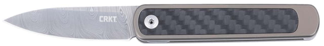 CRKT Pup Folding Knife 2.09in 8Cr13MoV Stainless Steel Blade Drop Point Blade Blue Stainless Steel Handle