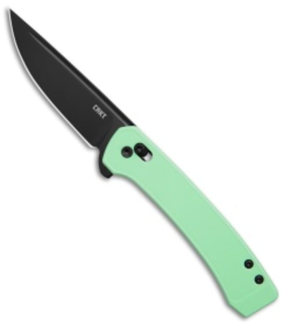 Crkt CRKT Q Compact Crossbar Lock Knife Aqua GRN 3.1" Black Oxide 14C28N Blue/Green 14C28N adult BHQ-226878