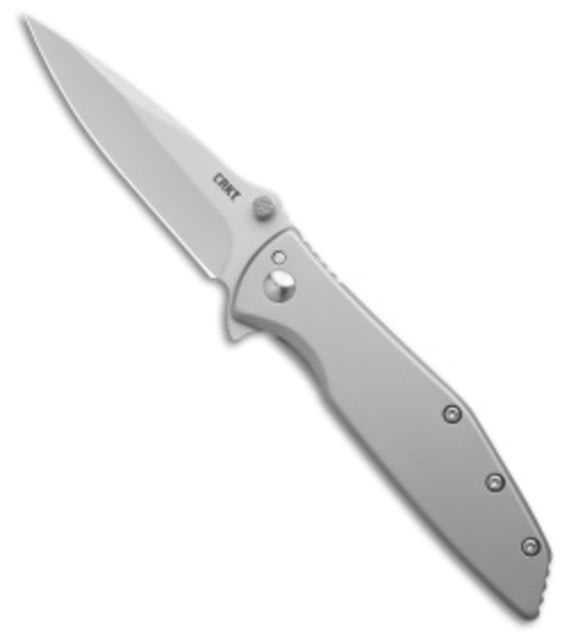 Crkt CRKT Slag Spring Assisted Frame Lock Knife Stainless Steel 3" Bead Blast Silver D2 adult BHQ-226884