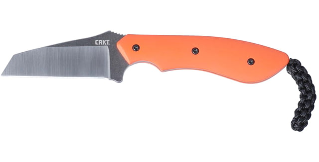 CRKT Spit Fixed Blade Knife 2.29in 5Cr15MoV Stainless Steel Blade Drop Point Blade Orange G10 Handle