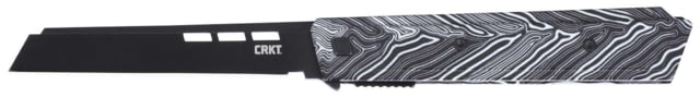 CRKT Zephyr Folding Knife 3.22in 14C28N Drop Point Blade Black/White G10 Handle