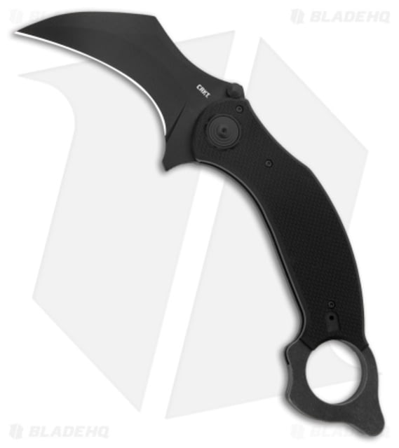 CRKT Du Hoc Karambit Deadbolt Folding Knife 3.62in D2 Hawkbill Blade G10 Black Handle Black/Black 9.53in BHQ-207853