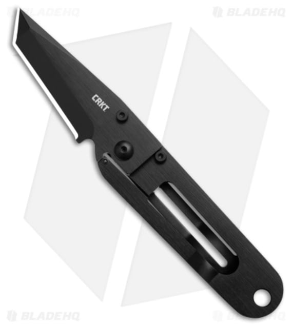 CRKT Ed Halligan K.I.S.S. Blackout Folding Knife 2.25in VG10 Tanto Blade Steel Black Handle Black/Black 5.75in BHQ-212092