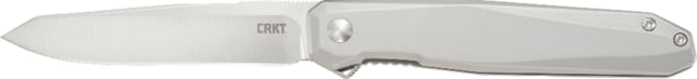 CRKT Facet 3.37in Folding Knife Sheepsfoot Plain Satin D2 Steel Blade Stainless Steel Handle